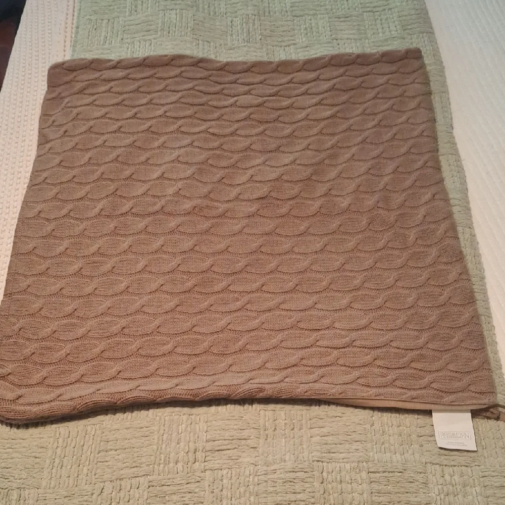 Restoration Hardware Taupe Knit Euro Pillow Cover Sham Chunky Set Of 2